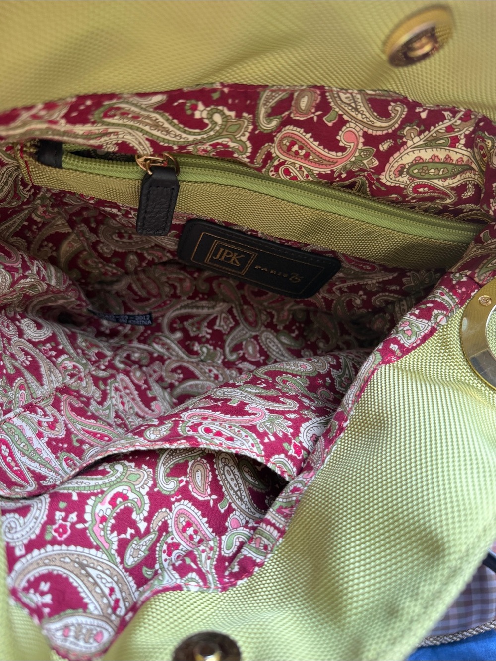 Jean Pierre Kilfa JPK Paris 75. Lime Shoulder Bag - Picture 6 of 6